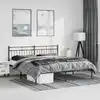 Image de Cadre De Lit Métal Sans Matelas Avec Tête De Lit Noir 193x203cm Vidaxl