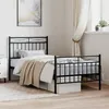 Image de Cadre De Lit Métal Sans Matelas Avec Pied De Lit Noir 90x200 Cm Vidaxl