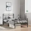 Image de Cadre De Lit Métal Sans Matelas Avec Pied De Lit Noir 100x190cm Vidaxl