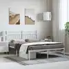 Image de Cadre De Lit Métal Sans Matelas Et Tête De Lit Blanc 150x200 Cm Vidaxl