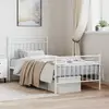 Image de Cadre De Lit Métal Sans Matelas Avec Pied De Lit Blanc 90x200cm Vidaxl