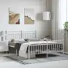 Image de Cadre De Lit Métal Sans Matelas Et Pied De Lit Blanc 135x190 Cm Vidaxl
