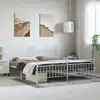 Image de Cadre De Lit Métal Sans Matelas Et Pied De Lit Blanc 183x213 Cm Vidaxl