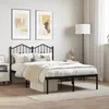 Image de Cadre De Lit Métal Sans Matelas Avec Tête De Lit Noir 120x190cm Vidaxl