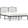Image de Vidaxl cadre de lit métal sans matelas avec tête de lit noir 140x190cm