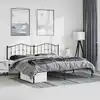 Image de Cadre De Lit Métal Sans Matelas Avec Tête De Lit Noir 193x203cm Vidaxl