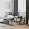 Image de Cadre De Lit Métal Sans Matelas Avec Pied De Lit Noir 80x200 Cm Vidaxl