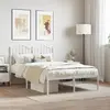 Image de Cadre De Lit Métal Sans Matelas Et Tête De Lit Blanc 120x190 Cm Vidaxl