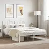 Image de Cadre De Lit Métal Sans Matelas Et Tête De Lit Blanc 140x190 Cm Vidaxl