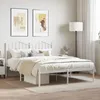 Image de vidaXL Cadre de lit métal sans matelas et tête de lit blanc 140x190 cm 373838