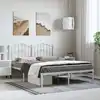 Image de Cadre De Lit Métal Sans Matelas Et Tête De Lit Blanc 150x200 Cm Vidaxl