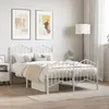 Image de Cadre De Lit Métal Sans Matelas Et Pied De Lit Blanc 120x190 Cm Vidaxl