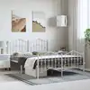 Image de Cadre De Lit Métal Sans Matelas Et Pied De Lit Blanc 135x190 Cm Vidaxl