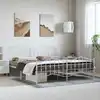 Image de Cadre De Lit Métal Sans Matelas Et Pied De Lit Blanc 183x213 Cm Vidaxl