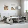 Image de Cadre De Lit Métal Sans Matelas Et Pied De Lit Blanc 193x203 Cm Vidaxl