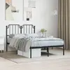 Image de Cadre De Lit Métal Sans Matelas Avec Tête De Lit Noir 120x190cm Vidaxl