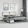 Image de Cadre De Lit Métal Sans Matelas Avec Tête De Lit Noir 183x213cm Vidaxl