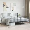 Image de vidaXL Cadre de lit métal sans matelas avec pied de lit noir 193x203cm 373911