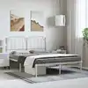 Image de Cadre De Lit Métal Sans Matelas Et Tête De Lit Blanc 150x200 Cm Vidaxl