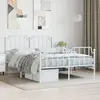 Image de Cadre De Lit Métal Sans Matelas Et Pied De Lit Blanc 140x190 Cm Vidaxl