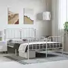Image de Cadre De Lit Métal Sans Matelas Et Pied De Lit Blanc 150x200 Cm Vidaxl