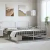 Image de Cadre De Lit Métal Sans Matelas Et Pied De Lit Blanc 183x213 Cm Vidaxl