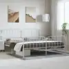 Image de Cadre De Lit Métal Sans Matelas Et Pied De Lit Blanc 193x203 Cm Vidaxl