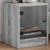 Image de Table De Chevet Avec Porte En Verre Sonoma Gris 35x37x42 Cm Vidaxl