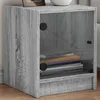Image de Tables De Chevet Et Portes Vitrées 2pcs Sonoma Gris 35x37x42cm Vidaxl