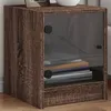 Image de Tables De Chevet Et Portes Vitrées 2pcs Chêne Marron 35x37x42cm Vidaxl