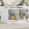 Image de Table Basse Avec Portes En Verre Blanc 68x50x42 Cm Vidaxl