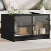 Image de Table Basse Avec Portes En Verre Noir 68x50x42 Cm Vidaxl