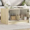 Image de Table Basse Avec Portes En Verre Chêne Sonoma 68x50x42 Cm Vidaxl