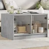 Image de Table Basse Avec Portes En Verre Gris Béton 68x50x42 Cm Vidaxl