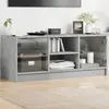 Image de Meuble Tv Avec Portes En Verre Gris Béton 102x37x42 Cm Vidaxl