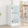Image de Armoire Latérale Avec Portes En Verre Blanc 35x37x75,5 Cm Vidaxl