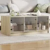 Image de Table Basse Avec Portes En Verre Chêne Sonoma 102x50x42 Cm Vidaxl