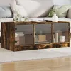 Image de Table Basse Avec Portes En Verre Chêne Fumé 102x50x42 Cm Vidaxl