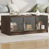 Image de Table Basse Avec Portes En Verre Chêne Marron 102x50x42 Cm Vidaxl