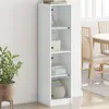 Image de Buffet Avec Portes En Verre Blanc 35x37x142 Cm Vidaxl
