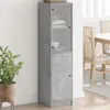 Image de Buffet Avec Porte En Verre Gris Béton 35x37x142 Cm Vidaxl