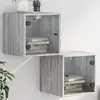 Image de Tables De Chevet Et Portes Vitrées 2pcs Sonoma Gris 35x37x35cm Vidaxl