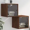 Image de Tables De Chevet Et Portes Vitrées 2pcs Chêne Marron 35x37x35cm Vidaxl