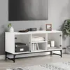Image de Meuble Tv Avec Portes En Verre Blanc 102x37x50 Cm Vidaxl