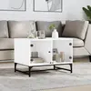 Image de Table Basse Avec Portes En Verre Blanc 68,5x50x50 Cm Vidaxl