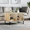 Image de vidaXL Table Basse avec Portes en Verre Bout de Canapé avec Rangement Table dAppoint Salon Salle de Séjour Intérieur 836541