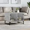 Image de Table Basse Avec Portes En Verre Gris Béton 68,5x50x50 Cm Vidaxl