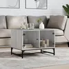 Image de Table Basse Avec Portes En Verre Sonoma Gris 68,5x50x50 Cm Vidaxl