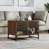Image de Table Basse Avec Portes En Verre Chêne Marron 68,5x50x50 Cm Vidaxl