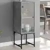 Image de Armoire Latérale Avec Porte En Verre Gris Béton 35x37x100 Cm Vidaxl